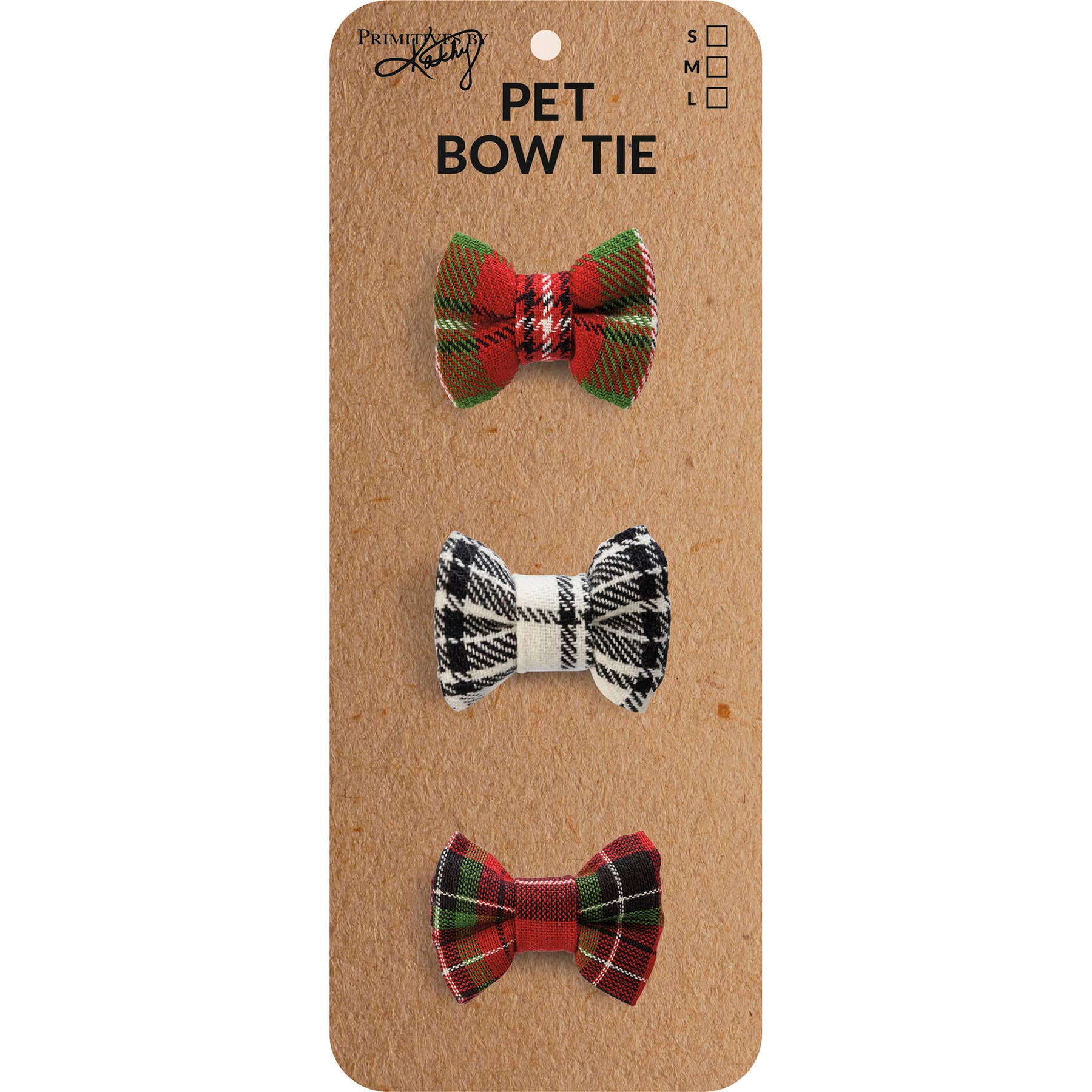 Primitives by Kathy - Wholesale Pet Bow Tie - Cat/Dog - Christmas Plaid Small Pet Bow Tie Set4