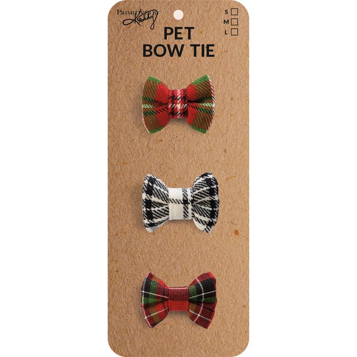 Primitives by Kathy - Wholesale Pet Bow Tie - Cat/Dog - Christmas Plaid Small Pet Bow Tie Set4