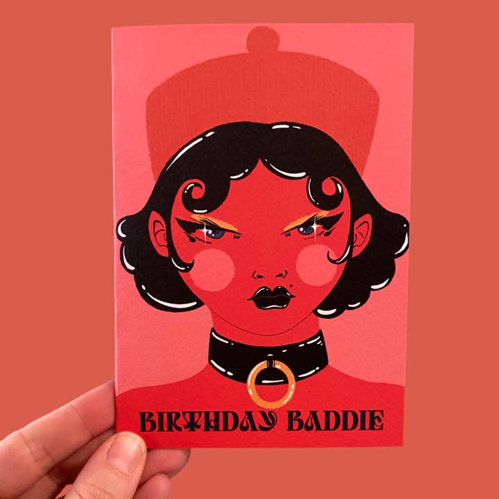 Födelsedagsbaddie — födelsedagskort i dominatrix-stil för wholesale av Piece of the Peach