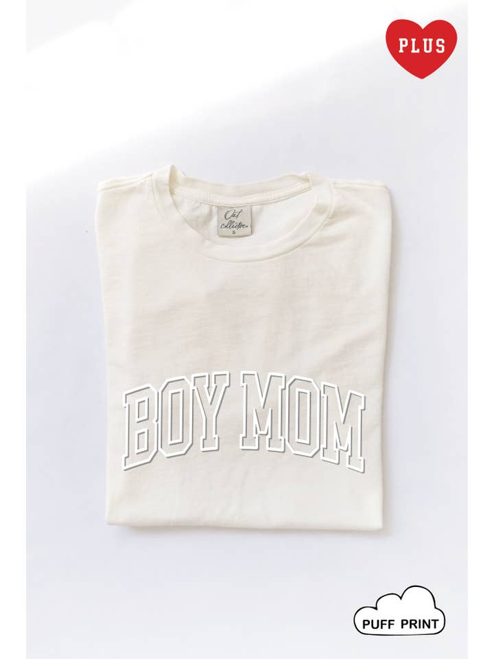 OAT COLLECTIVE - Wholesale Screen Printed T-Shirt - Women's - BOY MOM PUFF Plus Mineral Graphic Top
