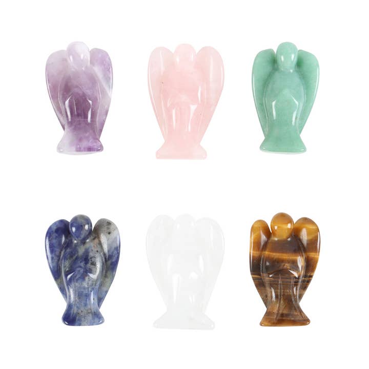 Something Different Wholesale - Wholesale Spiritual Stone/Crystal - Set of 24 Healing Crystal Angels in Display