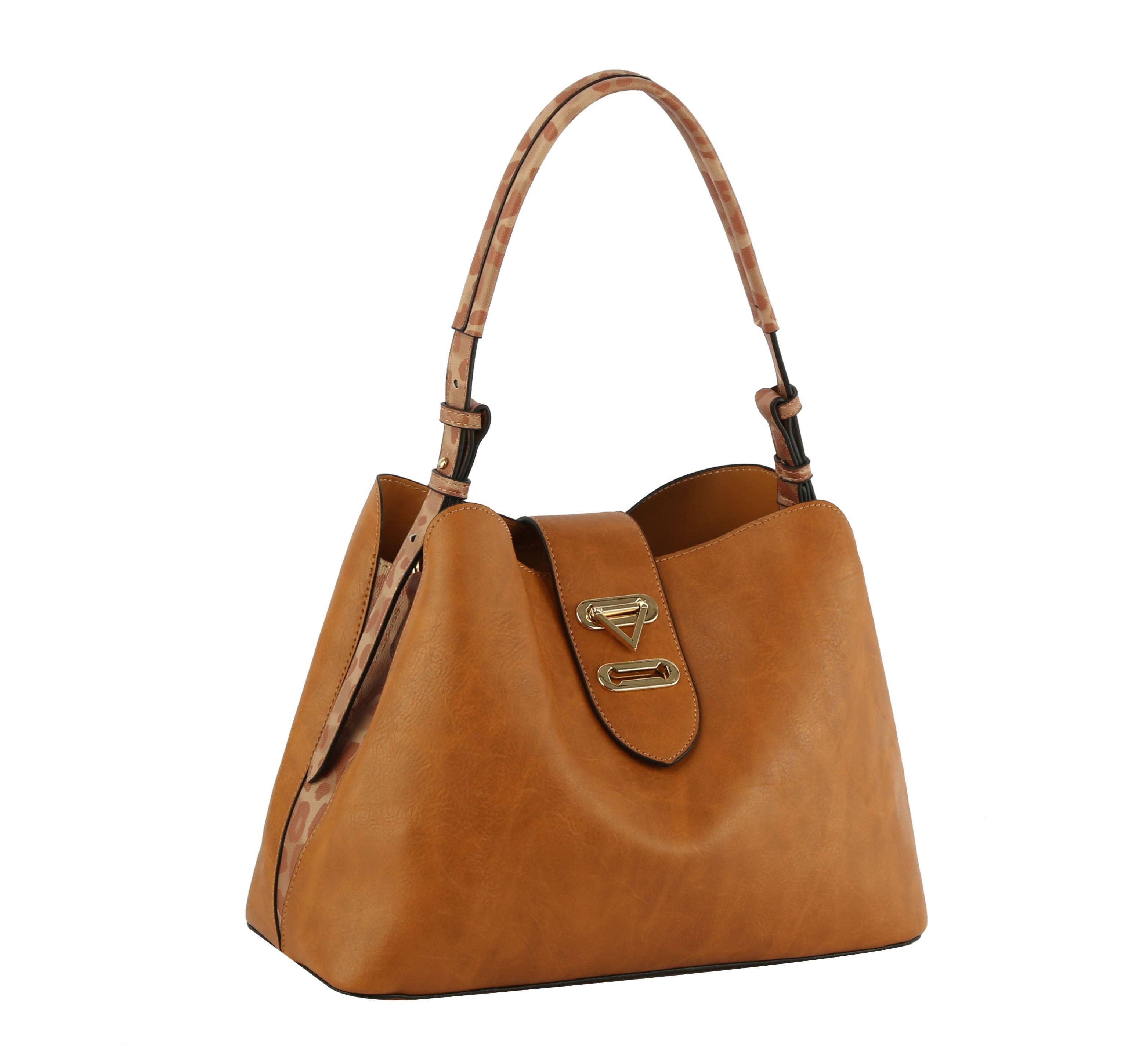 Handbag Factory Corp – Großhandel Satchel – Damen – Weiche Umhängetasche aus Lederimitat mit oberen Griffen und Innenreißverschluss3