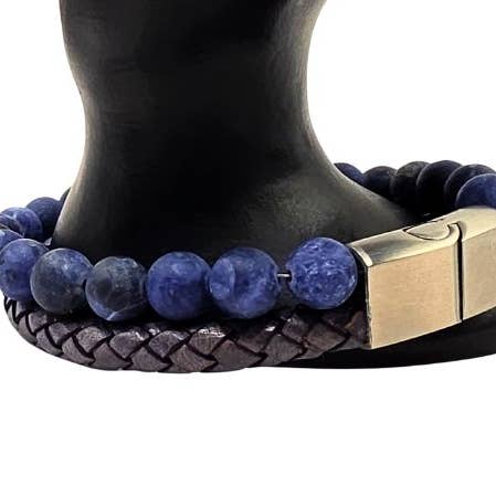 Bracelet en cuir et pierres précieuses combinées - Style 169 pour la vente par Sun Enterprises B.V.