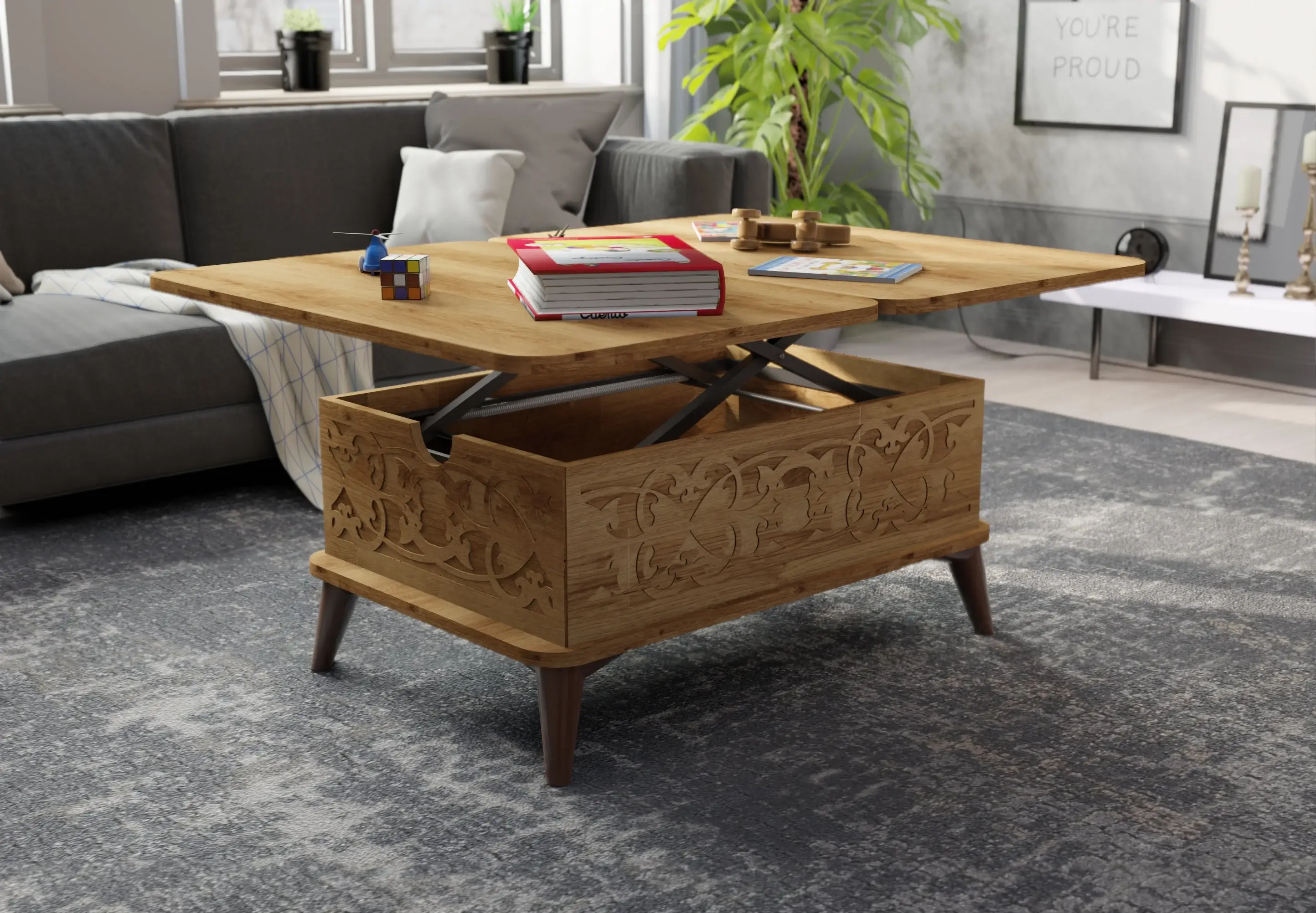 BERA DESIGN LTD - Wholesale Coffee Table - Magic Natural Extendable Coffee / Dining Table Lift Top7