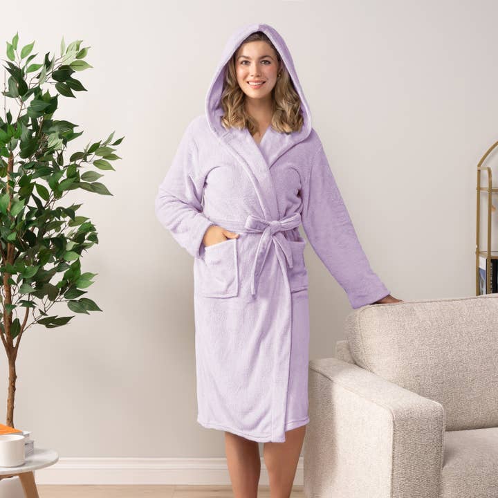 Pavilia - Wholesale Robe - Women's - Women's Classic Fleece Robe with Hood52