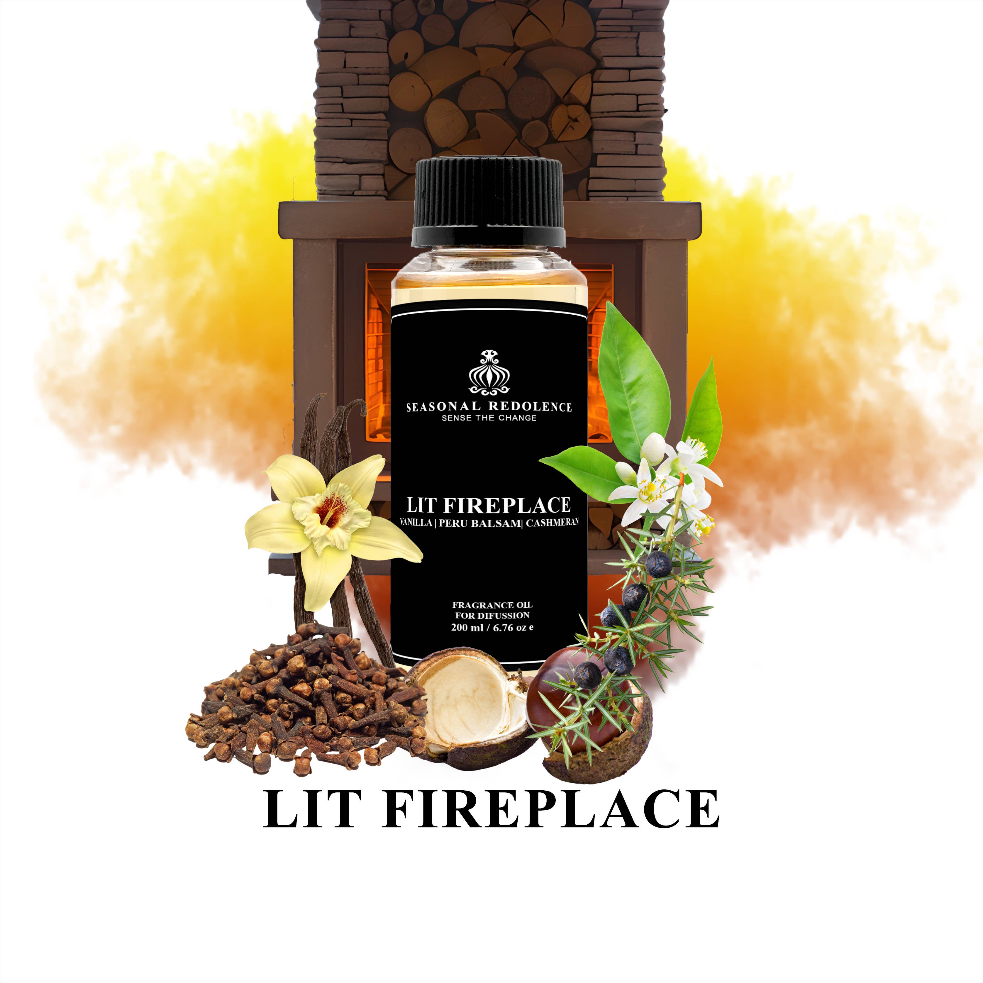 Seasonal Redolence - Wholesale Diffuser Fragrance Refill - Lit Fireplace Luxury Home Oil Diffuser Scent 2