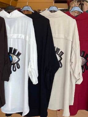 Camisa con lentejuelas en diseño de ojo para venta al por mayor de sole