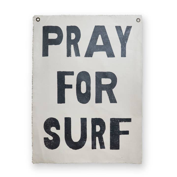 Pray For Surf Hand Painted Wall Hanging - 25"x37" for wholesale by Sugarboo & Co
