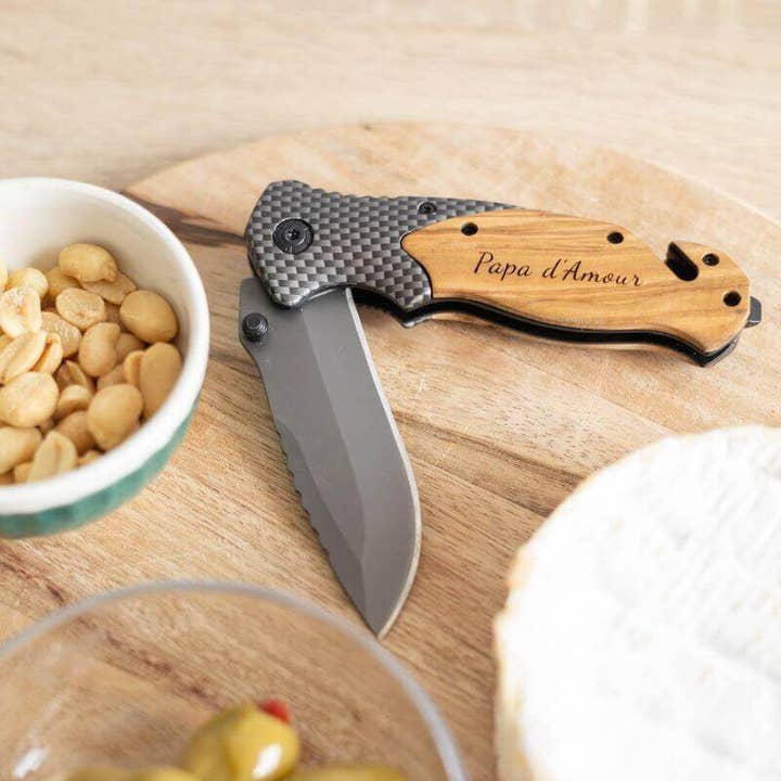 My Bambou - Wholesale Pocket Knife/Holder - Walnut Wood Knife to Customize - My Bambou3