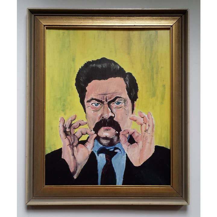 Ron Swanson Print of Acrylic Portrait for wholesale by RAF Pop Artwork