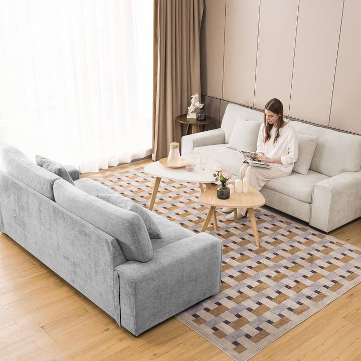 ShipItFurniture - Wholesale Sofa - Modern Beige Chenille Recliner Sofa for Living Room