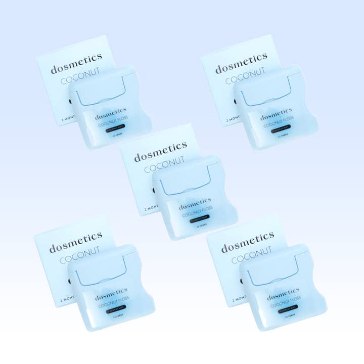 Dosmetics - Wholesale Floss - Coconut Floss - Coconut Oil Infused (32 Yards x 5 Flossers)