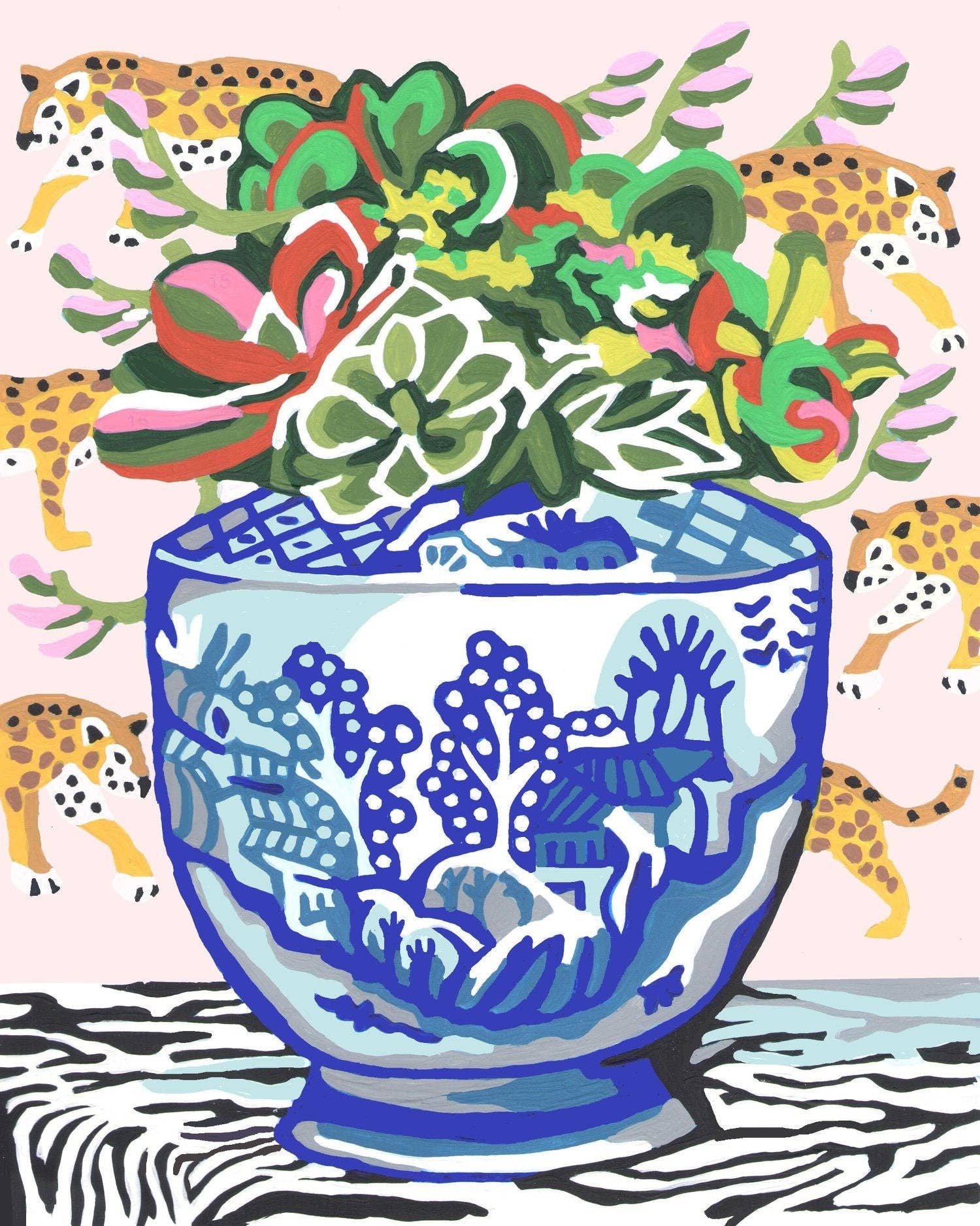 Paint the Town by Numbers – wholesale DIY craft kit – Succulents Paint by Number Kit ~ 8”x10” ~ Chinoiserie3