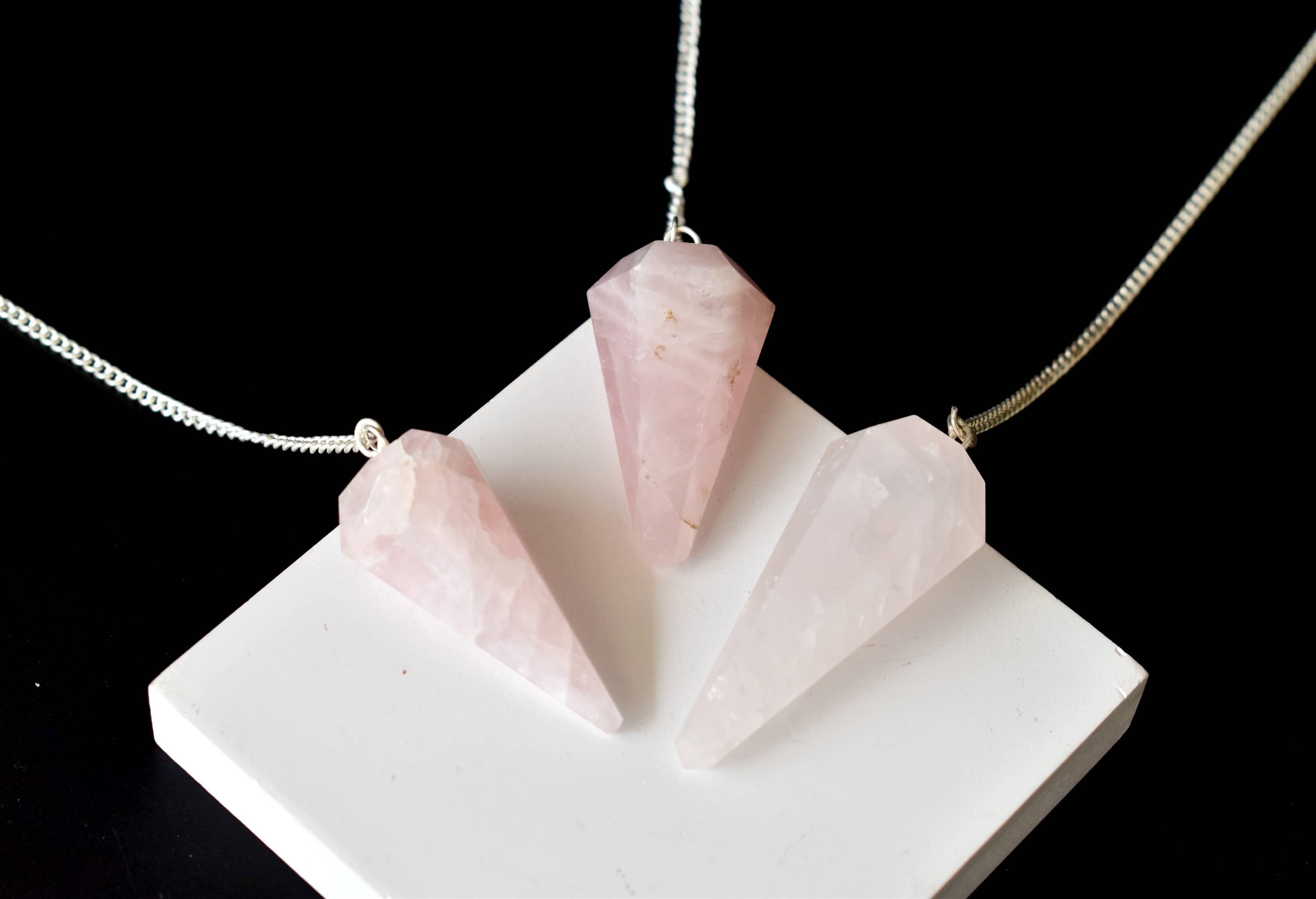 Soothing Crystals - Wholesale Spiritual Stone/Crystal - Dowsing Pendulum | Rose Quartz | Faceted Crystal Pendulum2