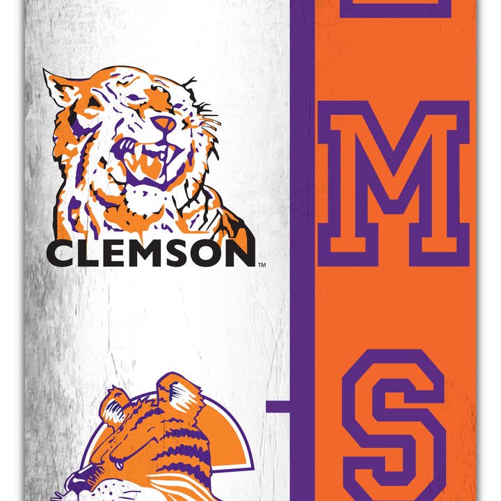 Clemson University Team-Logo-Entwicklung 6x24 für den Großhandel von Fan Creations