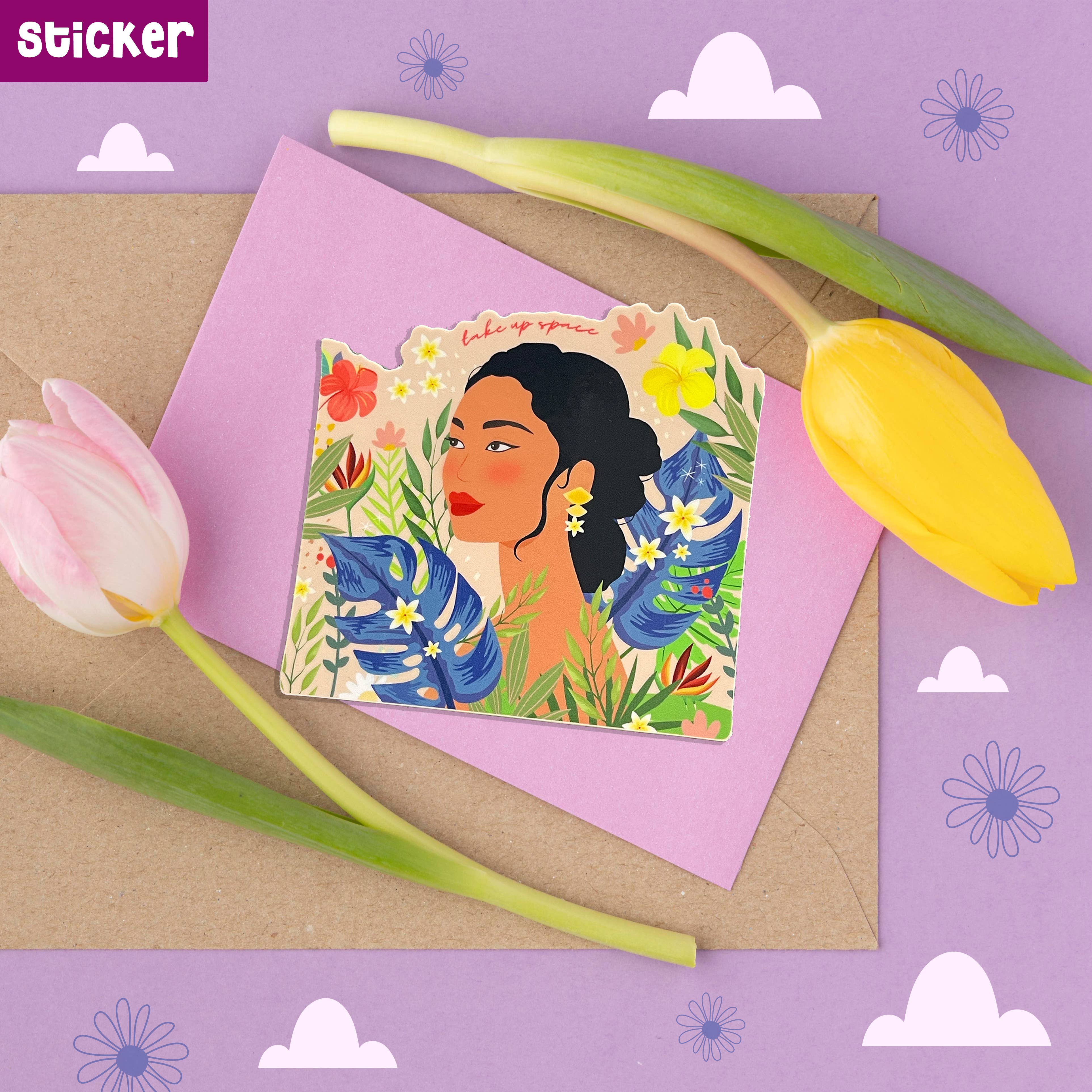 Neha Lee Designs - Wholesale Sticker - Take up space handmade glossy AAPI sticker3