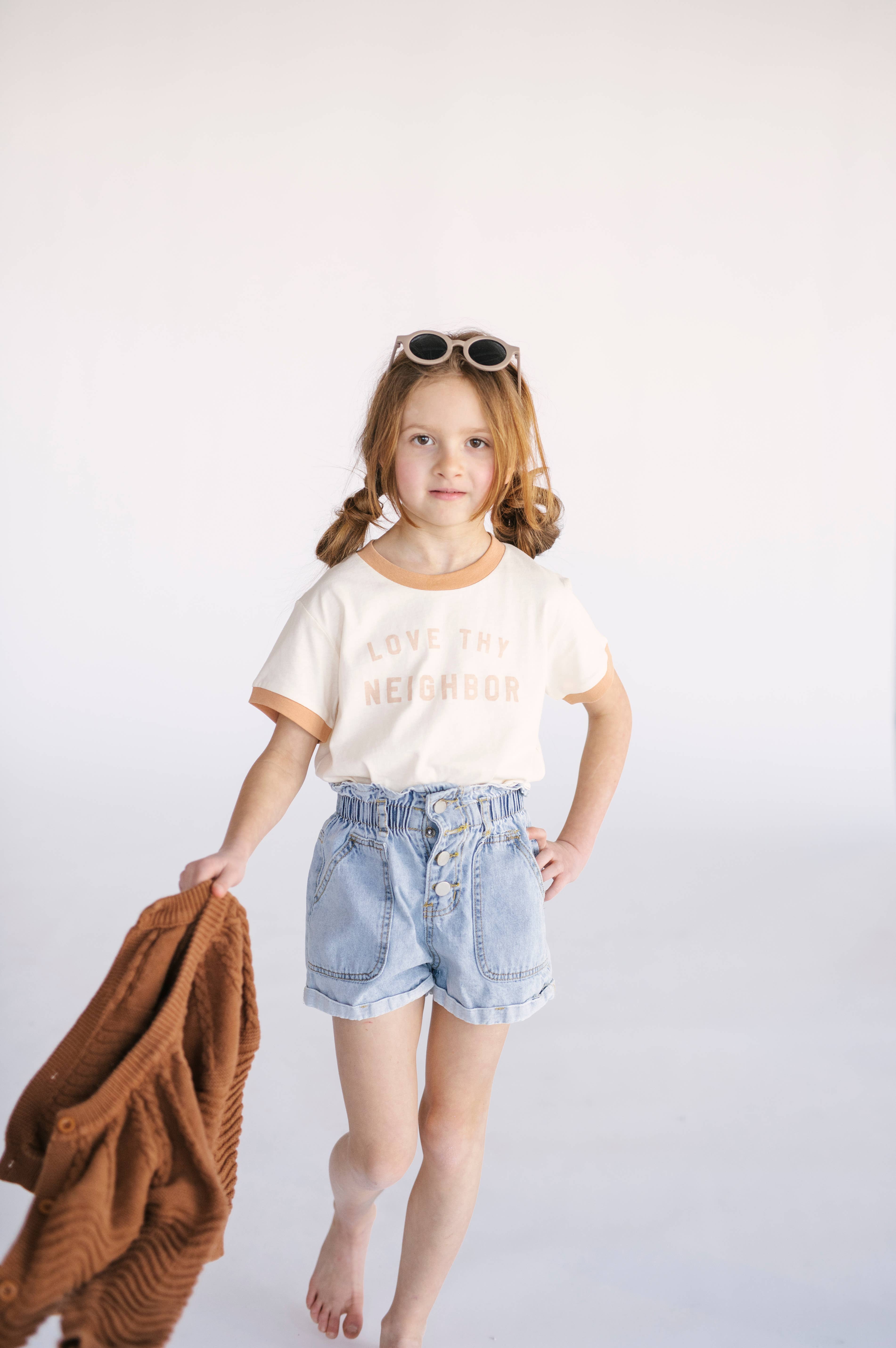 Polished Prints – wholesale T-shirt - Barn – Tomma barntröjor - Brun ringer - Vintage barntröjor2