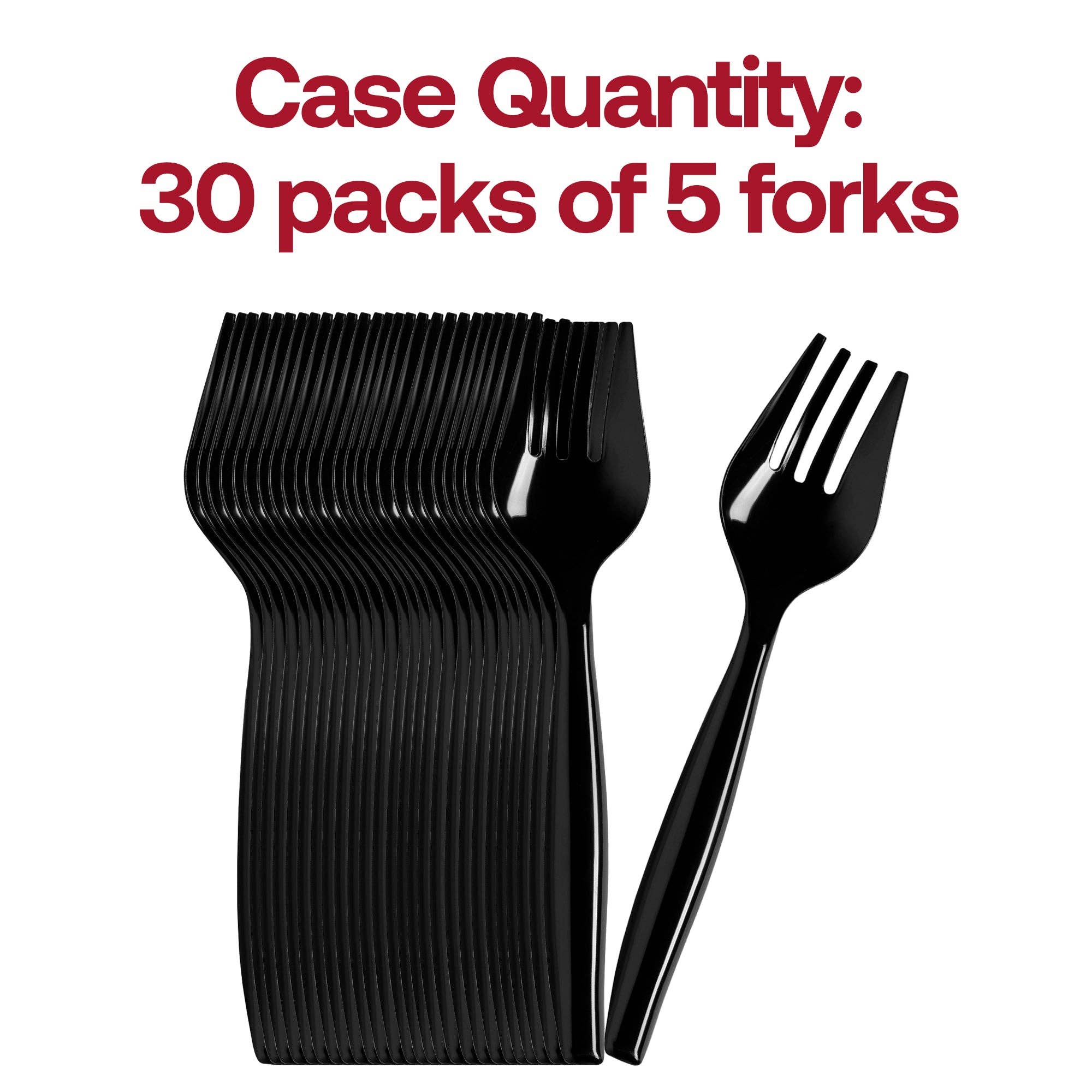 Smarty had a Party - Wholesale Serving Utensil - Black Disposable Plastic Serving Forks - 5 pcs3