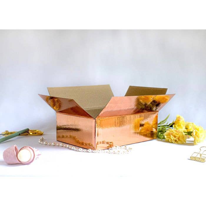 Eleven Fashion - Wholesale Gift Box - 6x6x4 Rose Gold Metallic Designer Boxes1