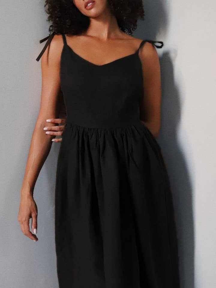 alberalkirk - Wholesale Dress - Women's - Womens Cotton Back Tie Dress N25Z2724