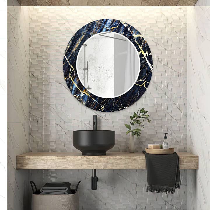 Abstract Tempered Glass Wall Mirror for wholesale by MyPhotostation