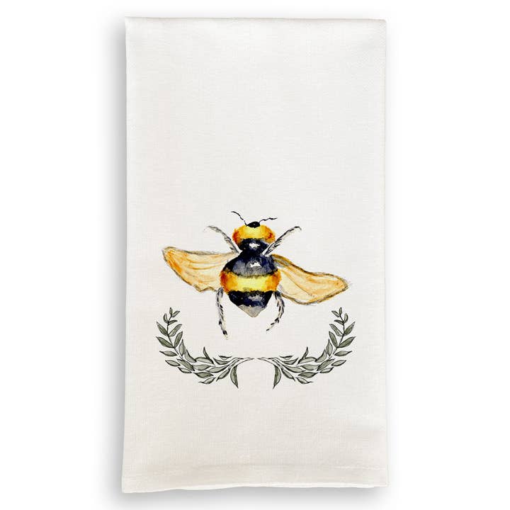 French Graffiti - Wholesale Tea Towel - Bee with Laurel Wreath