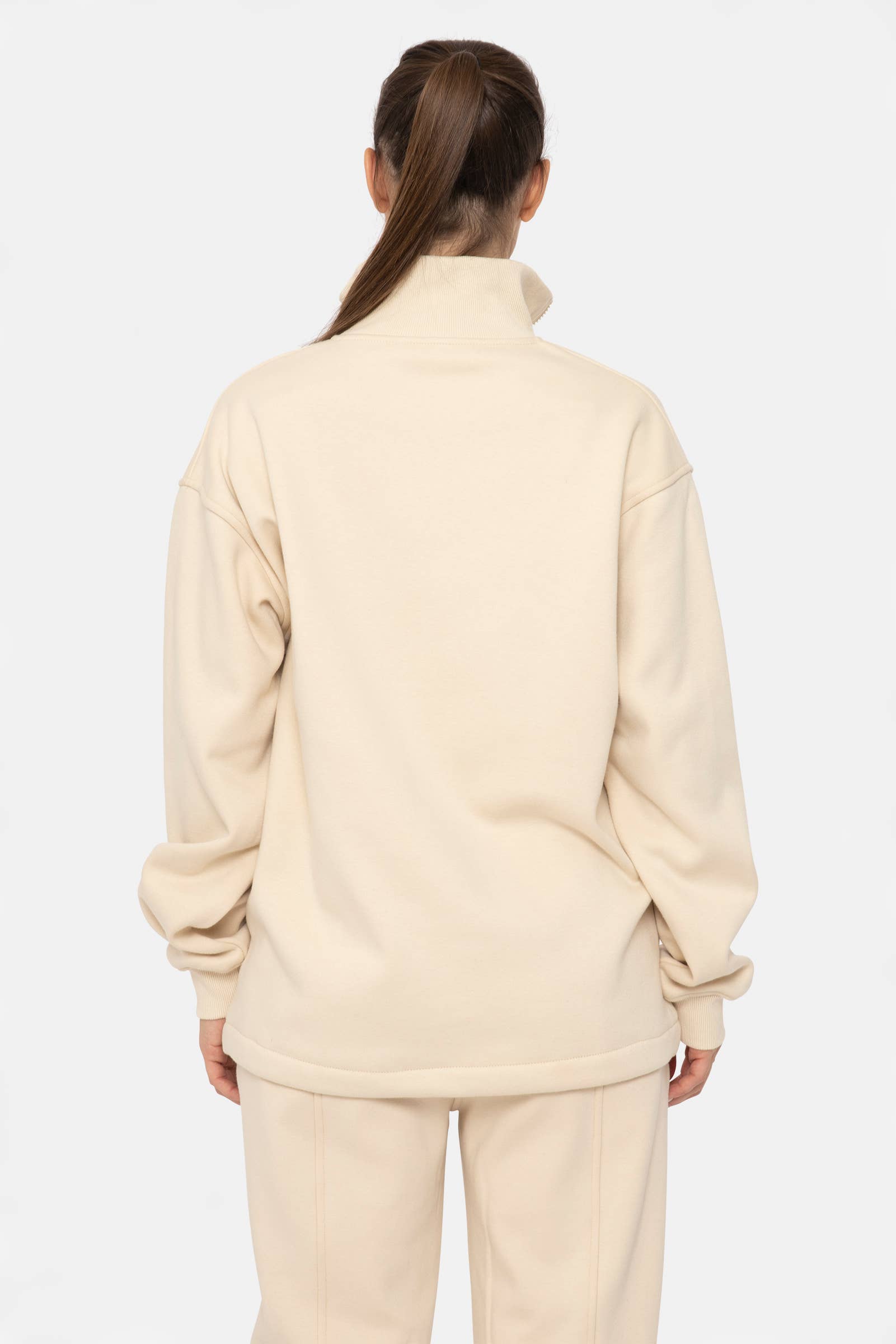 Mono B - Wholesale Sweatshirt - Women's - Half-Zip Drawstring Women's Sweatshirt Pullover6