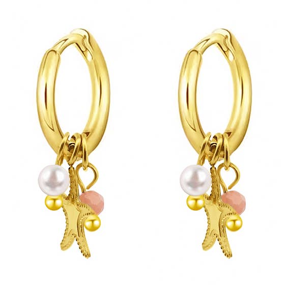 HOOPÖRHÄNGEN MED SJÖSTJÄRNA OCH PÄRLOR - YC2548B145 för wholesale av AMORINO SRL