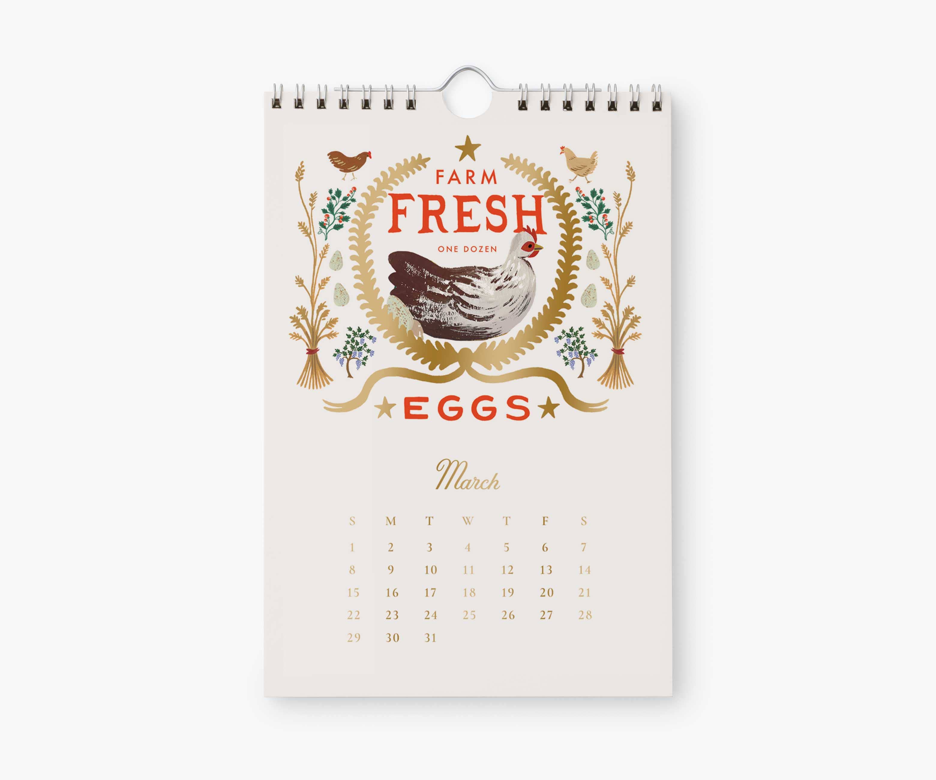 Rifle Paper Co. - Wholesale Calendar - 2026 Country Farm Kitchen Calendar (6x9)3