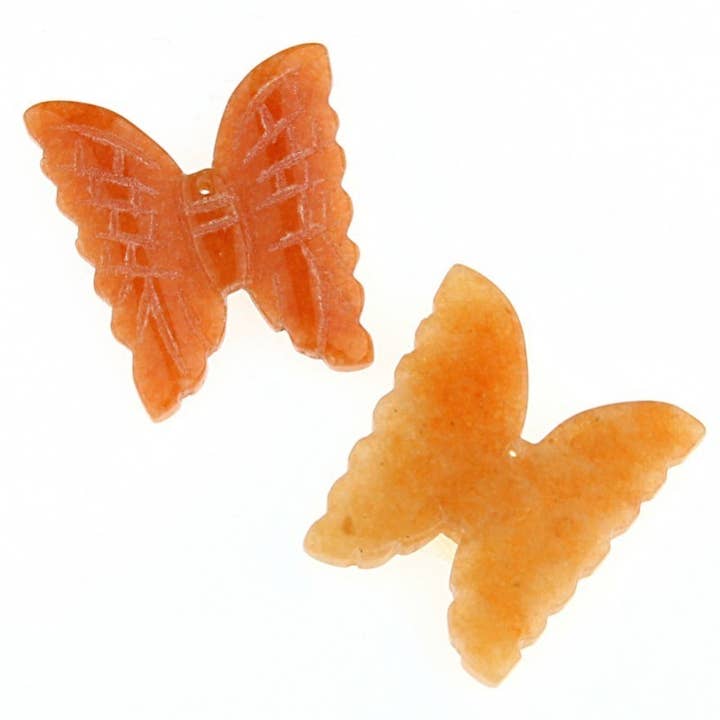 Orange Aventurine Carved Butterfly for wholesale by UniArt