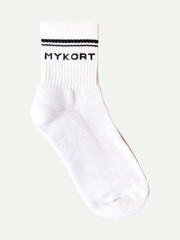 Calcetín con logotipo a rayas para venta al por mayor de MYKORT