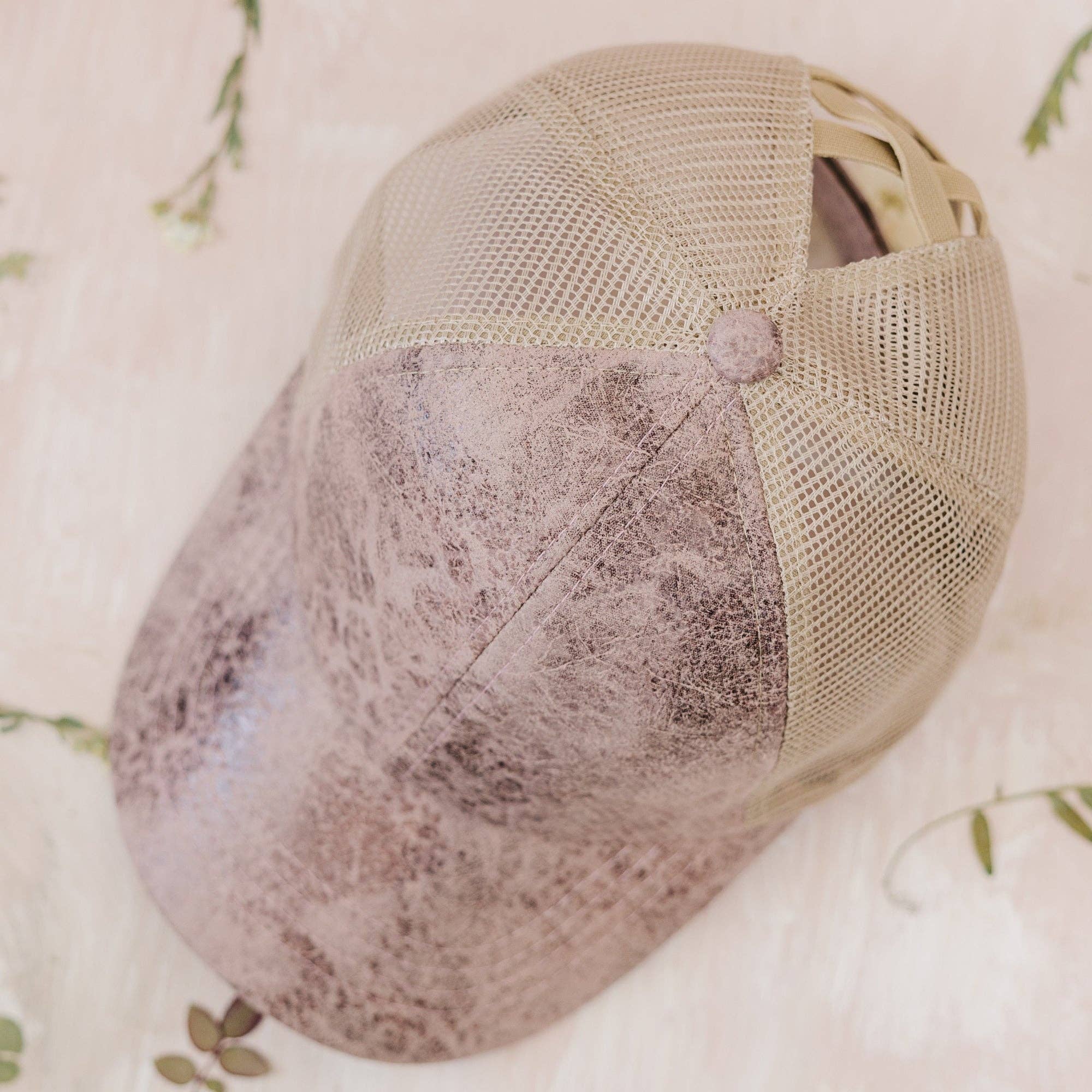 Truly Contagious - Wholesale Ponytail Cap - Women's - CC Faux Leather Pony Cap | Criss-Cross ( BT-923 )7