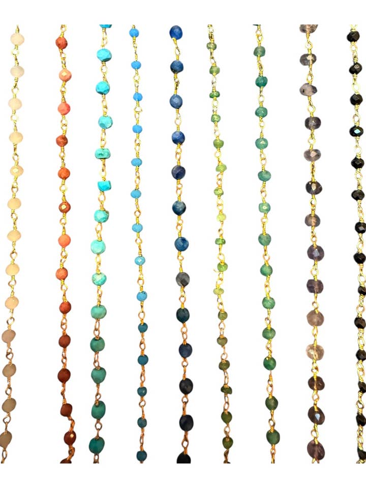 Collier porte‑pendentif en pierre précieuse en fil enroulé avec rallonge pour la vente par Shá Parlé