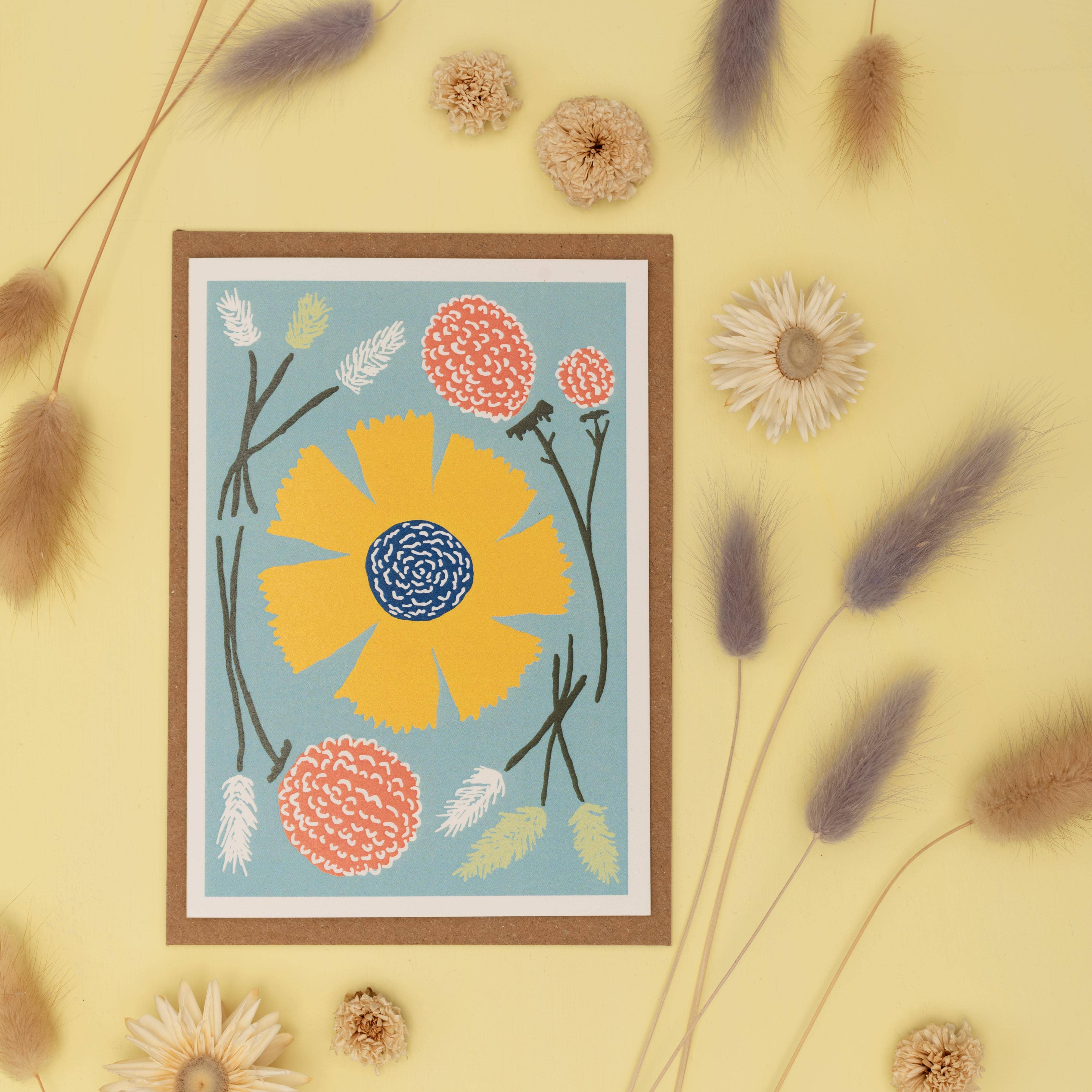 Studio Wald - UK Made – Großhandel Grußkarten für den Alltag – Alle Anlässe A6 Karte - Getrocknet - Blau1