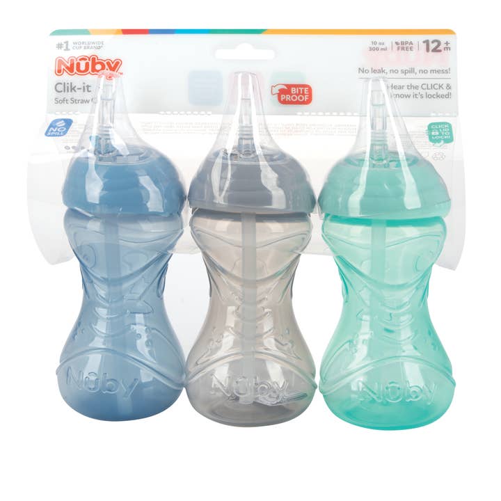 Clik-It Flex Straw Cups, 10oz, 3 pack for wholesale by Nuby