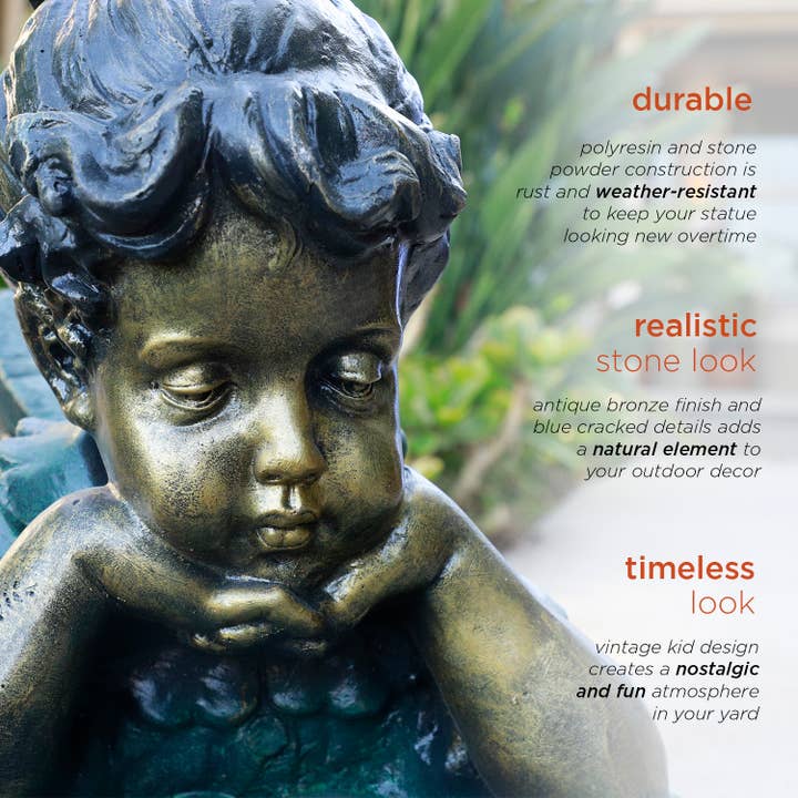 Alpine Corporation - Wholesale Outdoor Ornament/Decor - Alpine Corporation Girl Laying Down Reading Book Statue