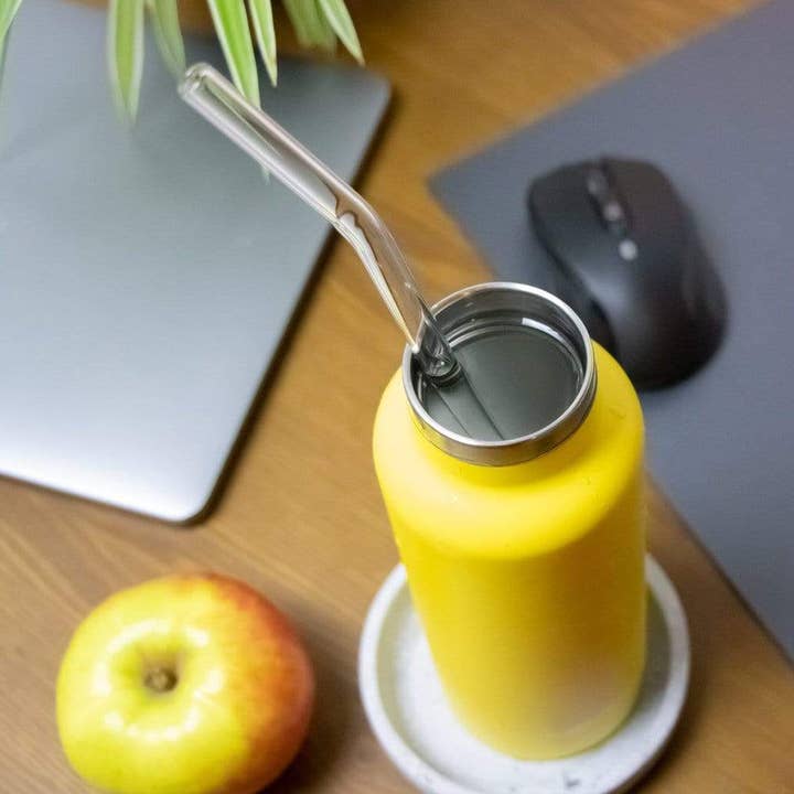 HALM Straws - Wholesale Drinking Straw - 6 x 30 cm (curved) glass straws5