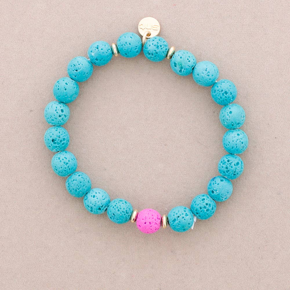 Sonata - Vente Bracelet de perles - Bracelet élastique avec boules d'imitation de pierres de lave6