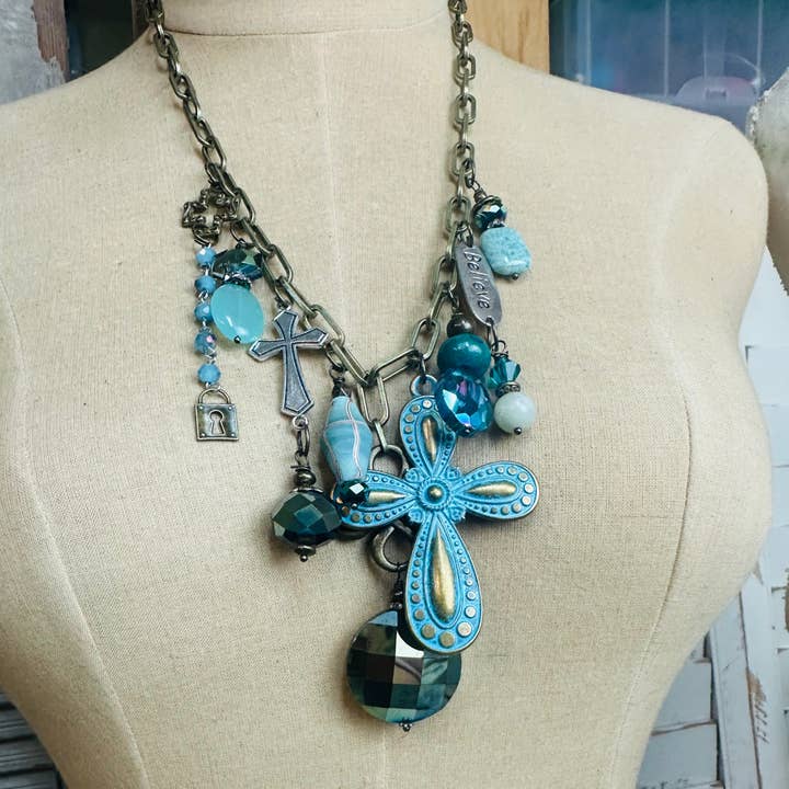 Scooples Jewelry - Wholesale Pendant/Charm Necklace - Gypsy Junk Original-Blues Neck 0