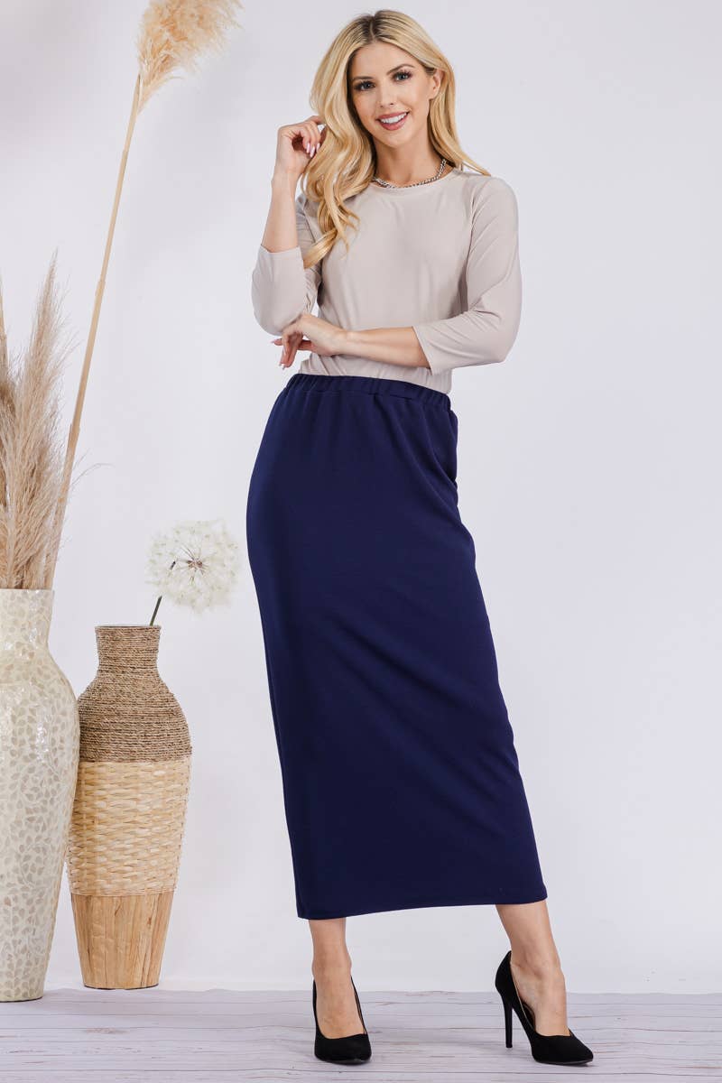Celeste Clothing - Wholesale Skirt - Women's - CLASSSIC LONG PENCIL SKIRT IN MISSY & PLUS SIZE -CS237700