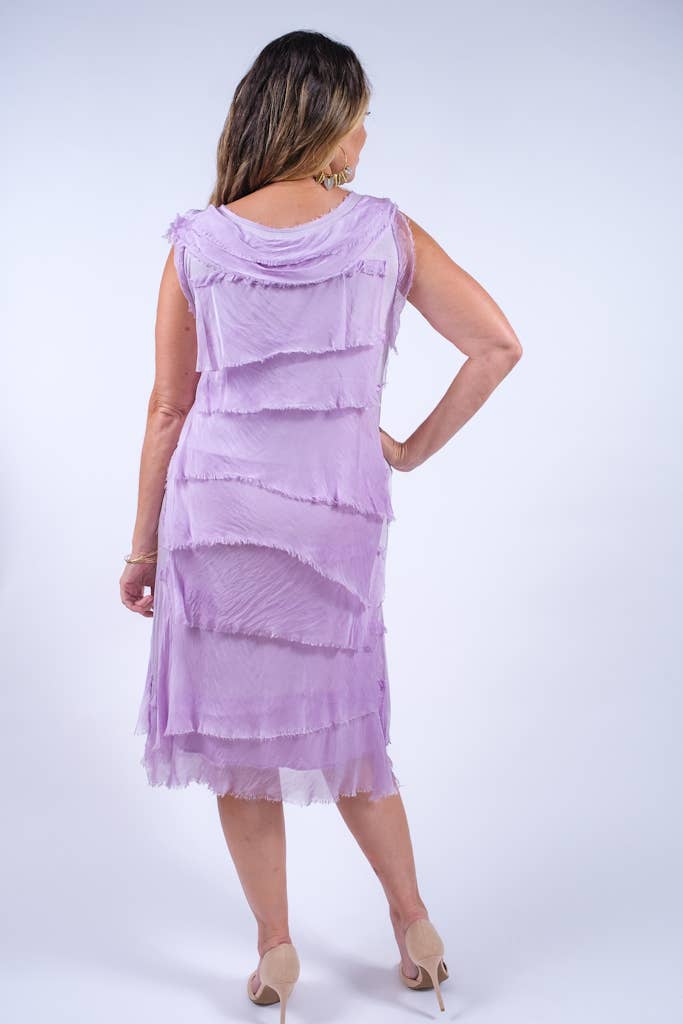 TINA Stephens Italy/Tees By Tina - Wholesale Dress - Women's - Mariana Silk Ruffle Dress (DT202)34