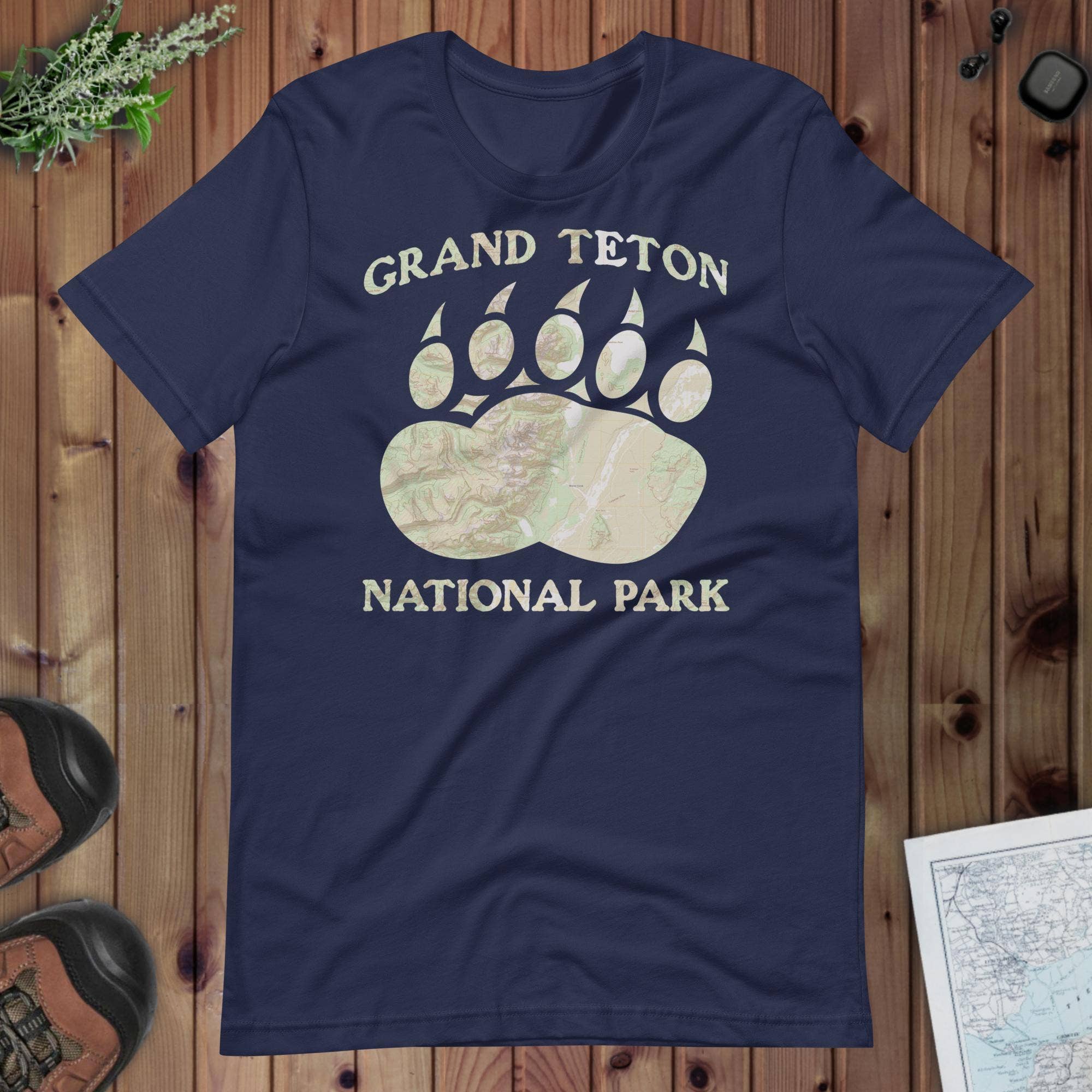 Park Service Apparel - Wholesale Screen Printed T-Shirt - Unisex - Grand Teton Bear Claw Topo T-shirt5