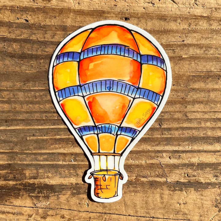 Hot Air Balloon Sticker for wholesale by Holly Sage Art
