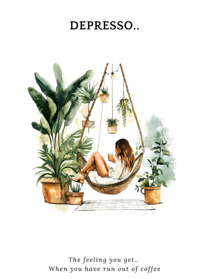 Hållbart vykort DEpresso för wholesale av Mookstories