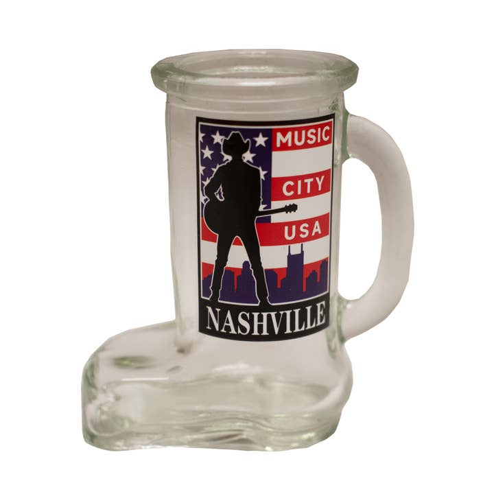 Nashville Shot Glass - Patriotic Boot for wholesale by MID-SOUTH PRODUCTS