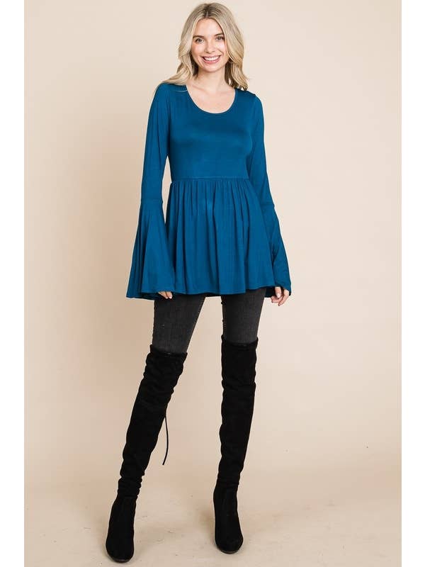 MYS Wholesale Inc - Wholesale Tunic - Women's - Bell Sleeve Scoop Neck Tie Back Top7