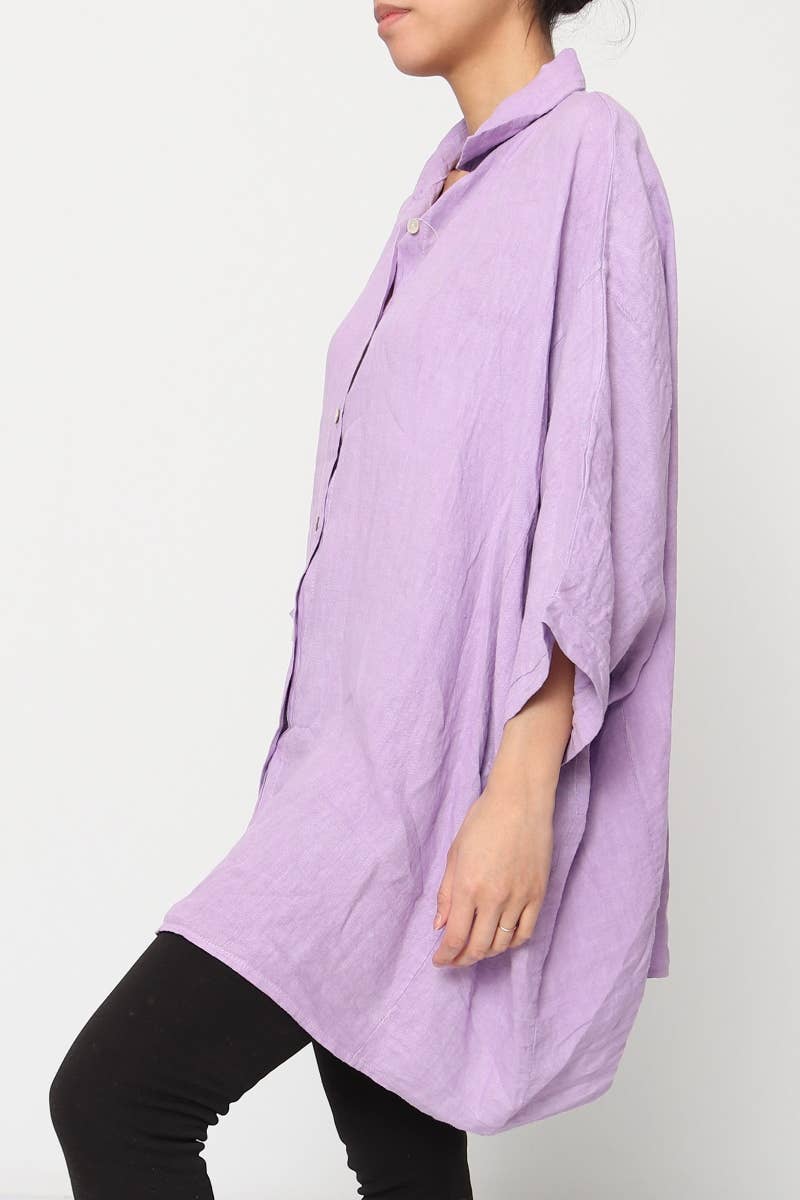 LÉA & LUC - Wholesale Button Down Shirt - Women's - 100% Linen Shirt REF. 28585