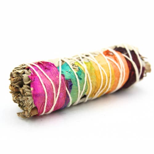 Green Tree - Wholesale Sage Bundle - 7 Chakra White Sage Smudge Stick 10 cm with Label1