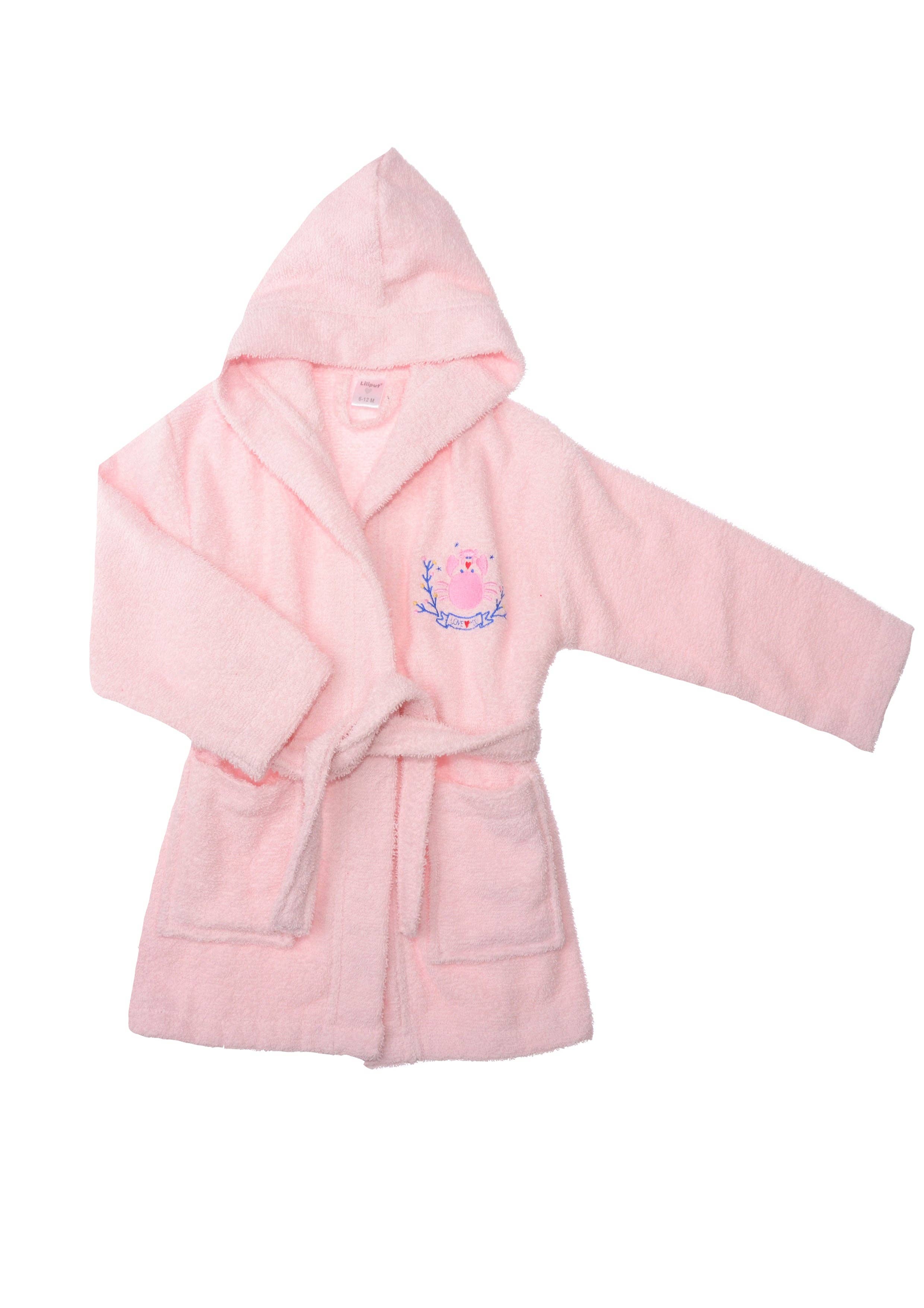 Liliput - Wholesale Robe - Kids - Bathrobe with Crab in Pink