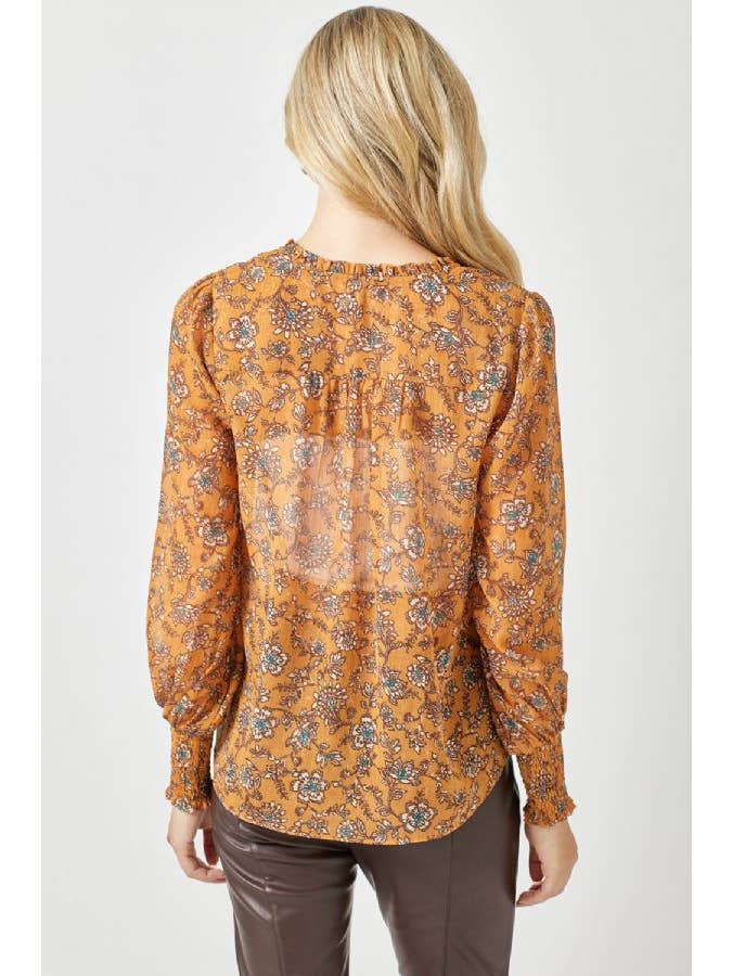 Mystree - Wholesale Blouse - Women's - 60412 Smocked Lurex Chiffon Blouse
